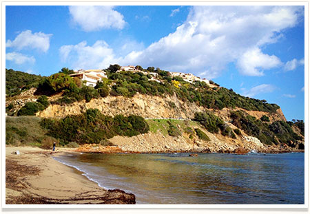 Photo de la plage de Tarco à proximité du Camping La Vetta à Porto-Vecchio en Corse du Sud.